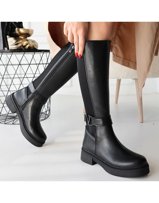 Diona Siyah Cilt Çizme - Bamido