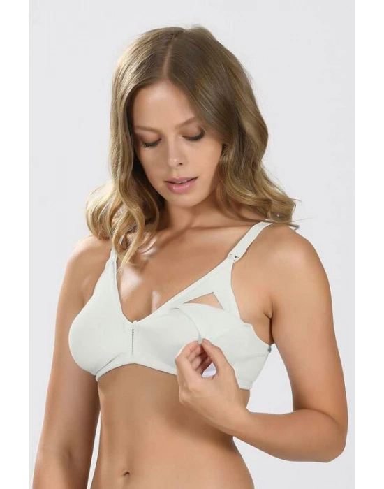 Ekru Dikişsiz Emzirme Sütyeni