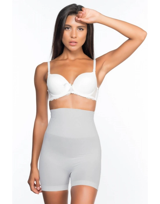 Ekru Mı Emay 2075 Yüksek Bel Desenli Double Kısa Paça Korse