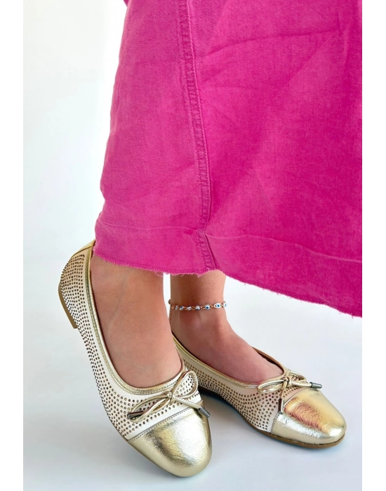 Etya Gold Cilt Babet Ayakkabı - Bamido
