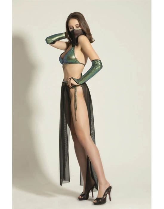 Fantezi Dansöz Kostümü Siyah/yeşil (brf6456)