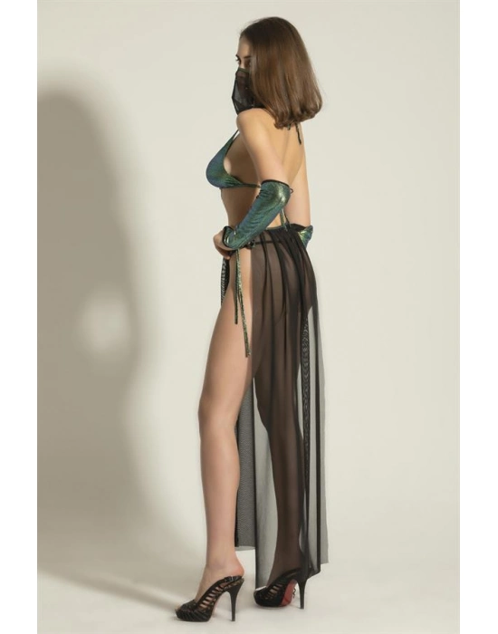 Fantezi Dansöz Kostümü Siyah/yeşil (brf6456)