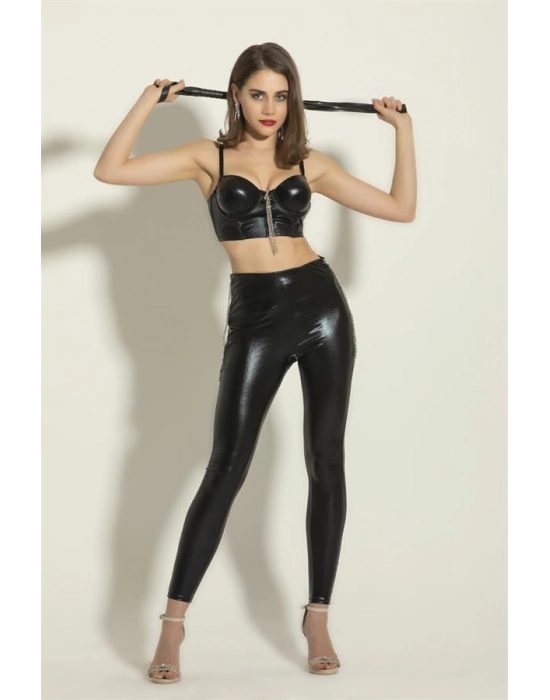 Fantezi Deri Bralet Takım Siyah (brf6324)