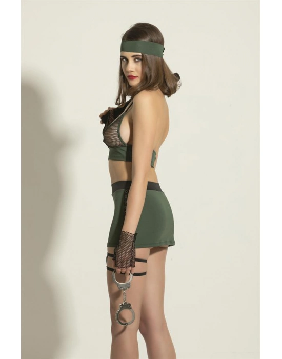 Fantezi File Sütyen Etek Takım Yeşil (brf6466)