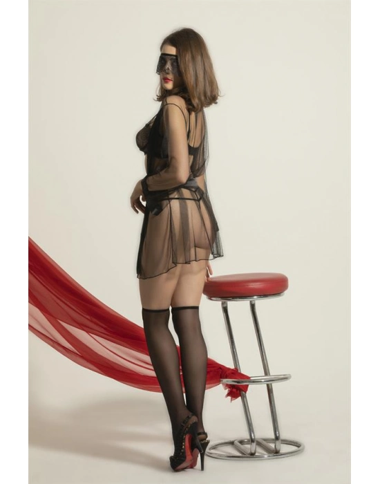 Fantezi Sabahlık Takım Siyah (brf6027)