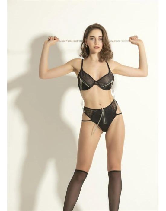 Fantezi Sütyen String Takım Siyah (brf6302)