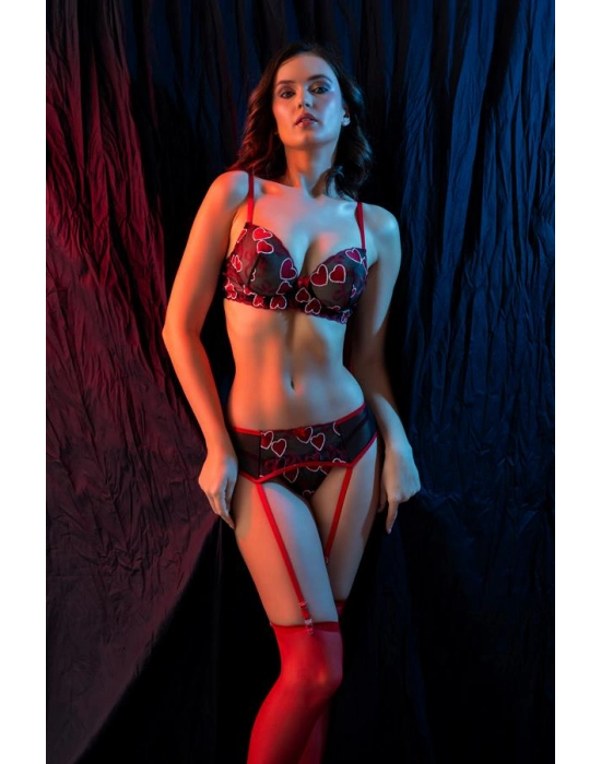 Fantezi Transparan Sütyen Jartiyer Takım (brf6412)