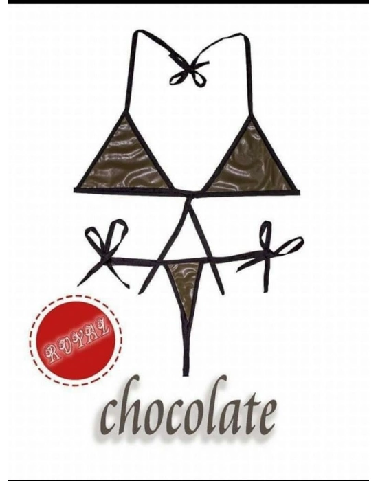 Fantezi Yenilebilir Çikolatalı Aromalı İç Çamaşırı Takımı