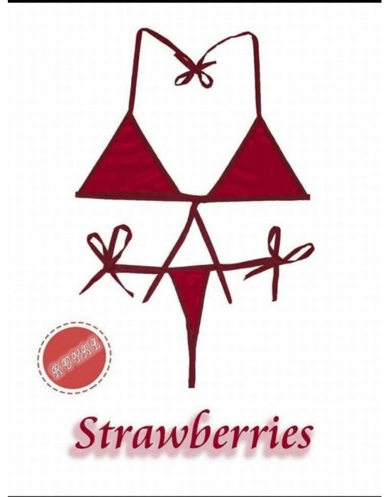 Fantezi Yenilebilir Çilek Aromalı İç Çamaşırı Takımı