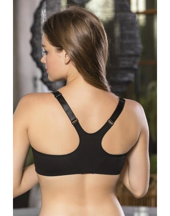 Fermuarlı Pamuklu Sporcu Sütyeni Siyah (brf1061)