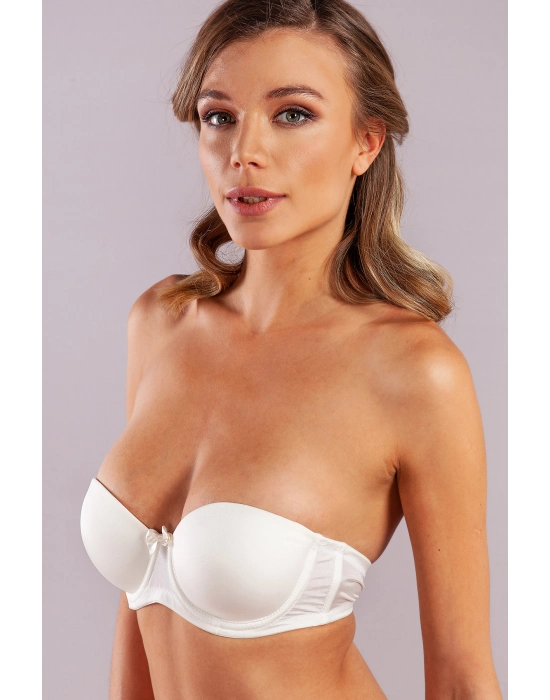 Gabrıella Balconette Foam Cup Bra, Ekru Konforlu Ve Şık Sütyen, Strapless