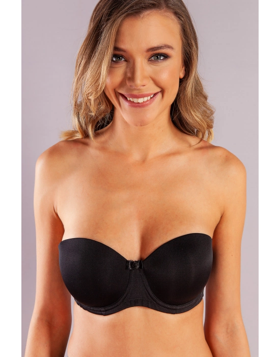 Gabrıella Balconette Foam Cup Bra, Siyah Konforlu Ve Şık Sütyen, Strapless