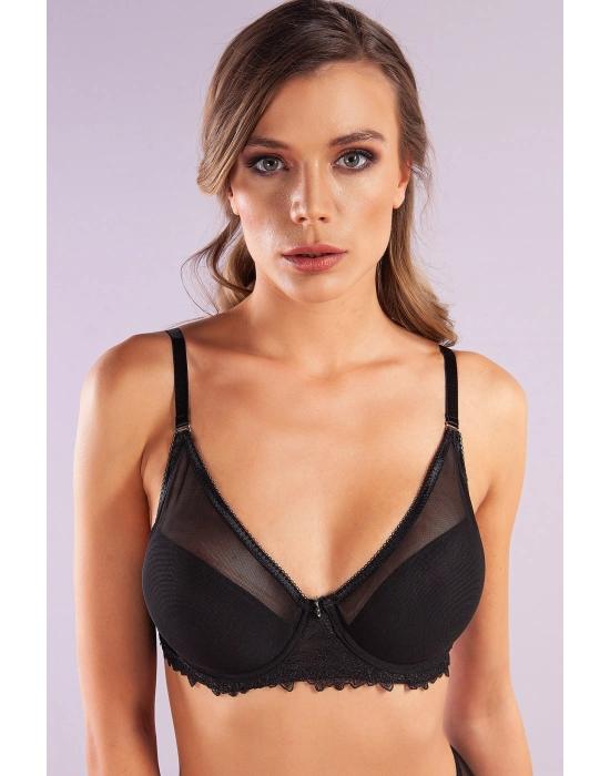 Gapara Big Size Plunge Bra, Siyah Konforlu Ve Şık Sütyen