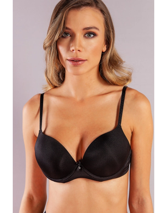 Garabina Foam Cup  Push Up Bra, Siyah Konforlu Ve Şık Sütyen