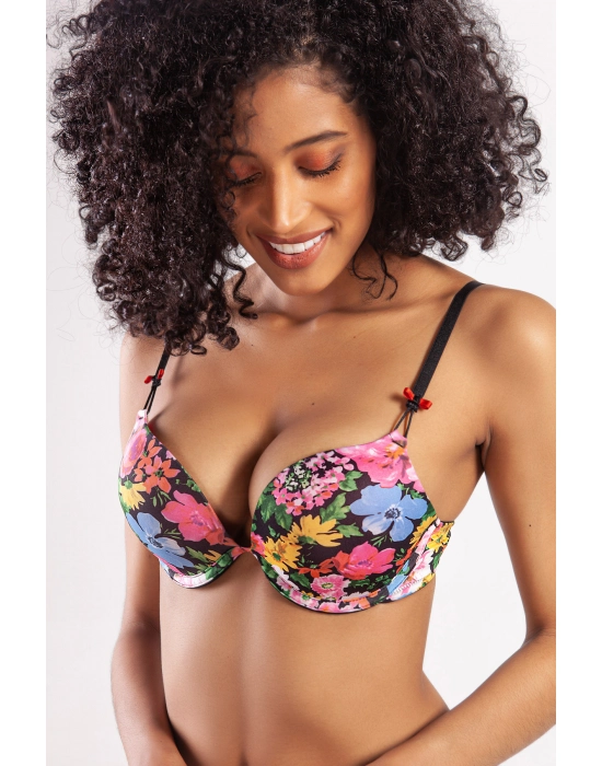 Garden Heavy Push Up Bra, Siyah Konforlu Ve Şık Sütyen