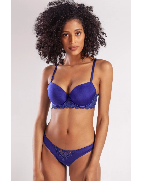 Garland Big Size Plunge Bra, Saks Mavi Konforlu Ve Şık Sütyen