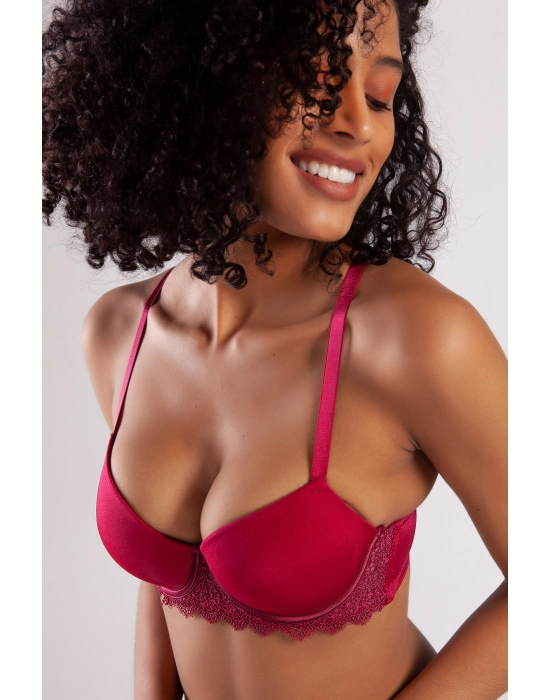 Garland Big Size Plunge Bra, Şarap Rengi Konforlu Ve Şık Sütyen
