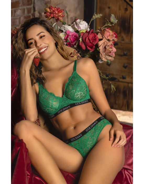Gaudy Lace Bra, Yeşil Konforlu Ve Şık Sütyen