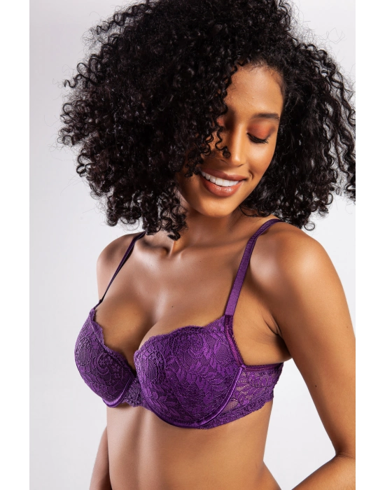 G.colors Balconette Foam Push Up Bra, Mor Konforlu Ve Şık Sütyen