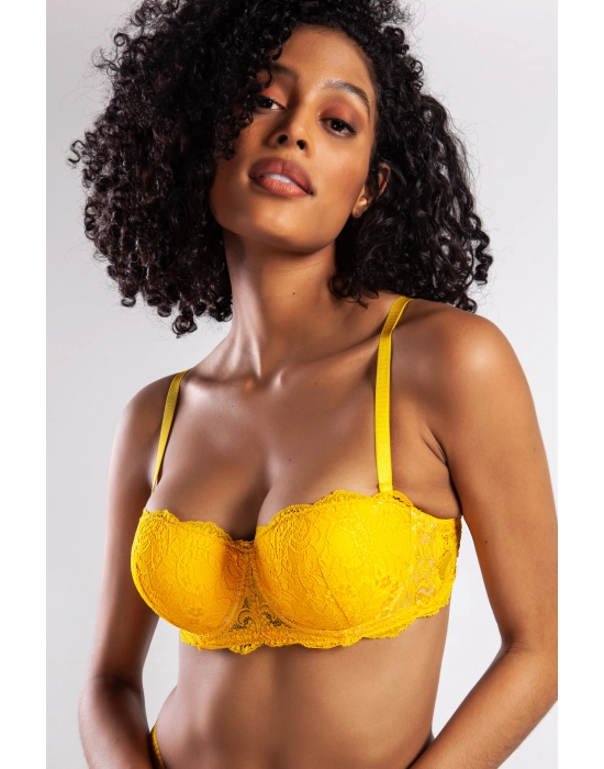G.colors Push Up Strapless Bra, Sarı Konforlu Ve Şık Sütyen