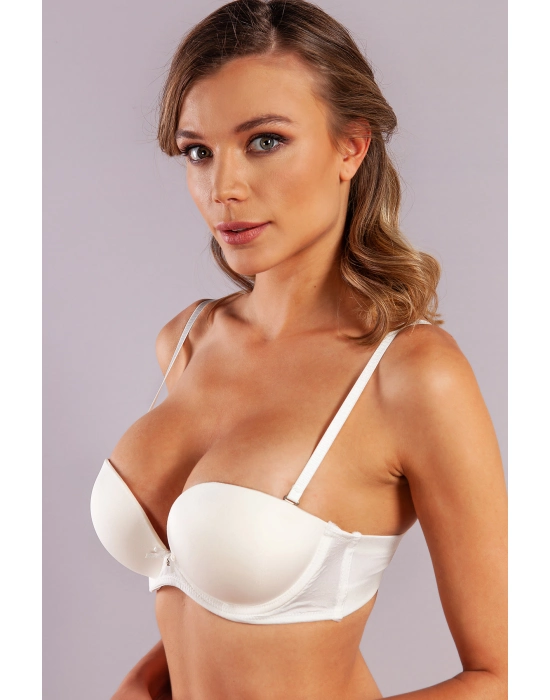 Genius Balconette Heavy Push Up Bra, Ekru Konforlu Ve Şık Sütyen