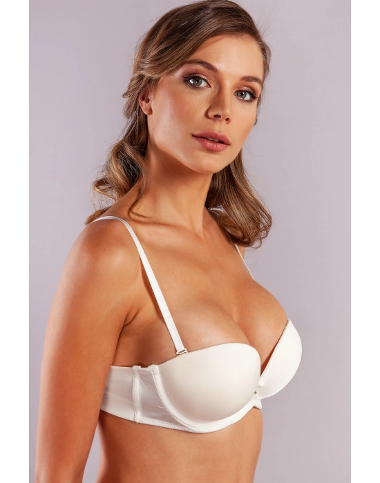 Genius Balconette Heavy Push Up Bra, Ekru Konforlu Ve Şık Sütyen