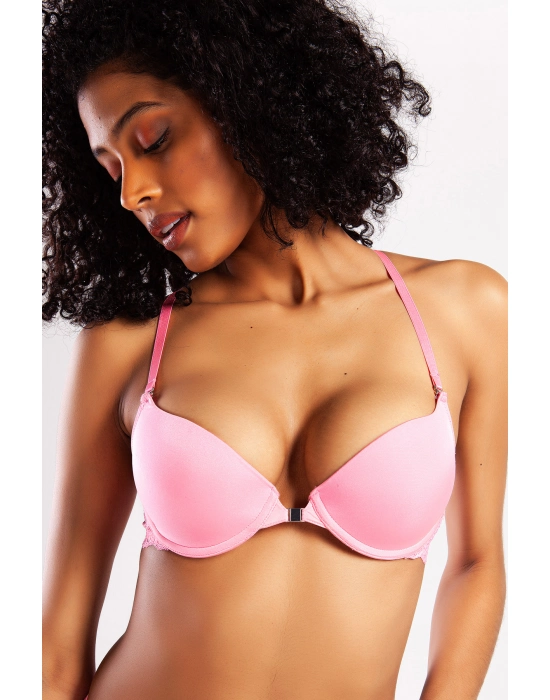 Githa Foam Cup Push Up Bra,neon Pembe Renk Straplez Konforlu Ve Şık Sütyen