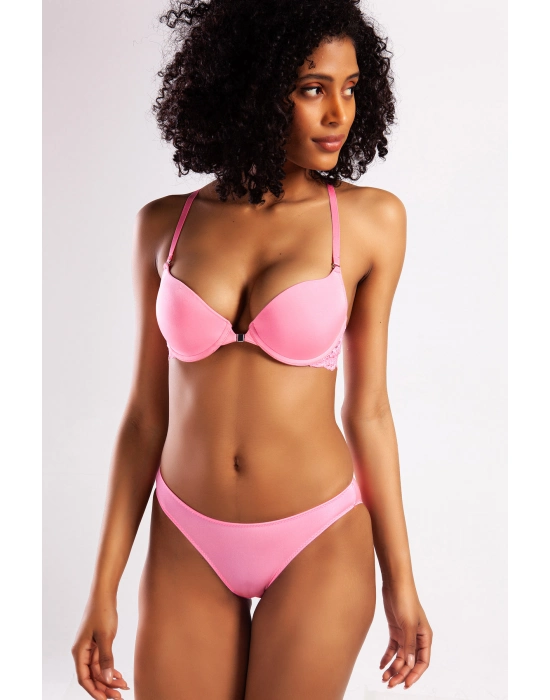 Githa Foam Cup Push Up Bra,neon Pembe Renk Straplez Konforlu Ve Şık Sütyen