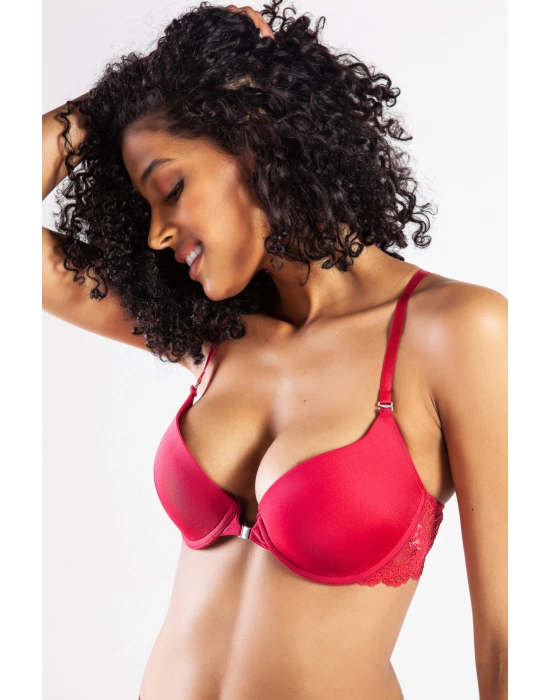 Githa Foam Cup Push Up Bra,şarap Renk Straplez Konforlu Ve Şık Sütyen