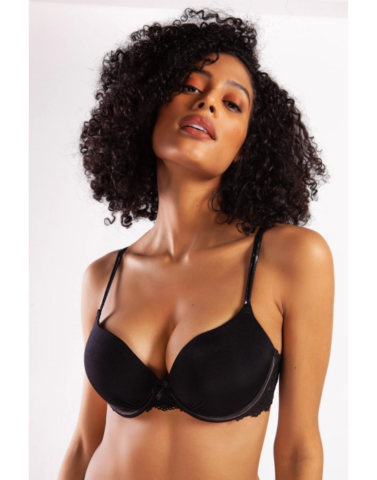 Goldy Heavy Push Up Bra, Siyah Renk  Konforlu Ve Şık Sütyen