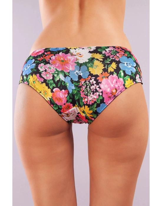 Golshan Garden Boy Short, Kadın Dantelli Çiçek Baskılı Şort Külot