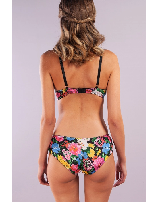 Golshan Garden Boy Short, Kadın Dantelli Çiçek Baskılı Şort Külot