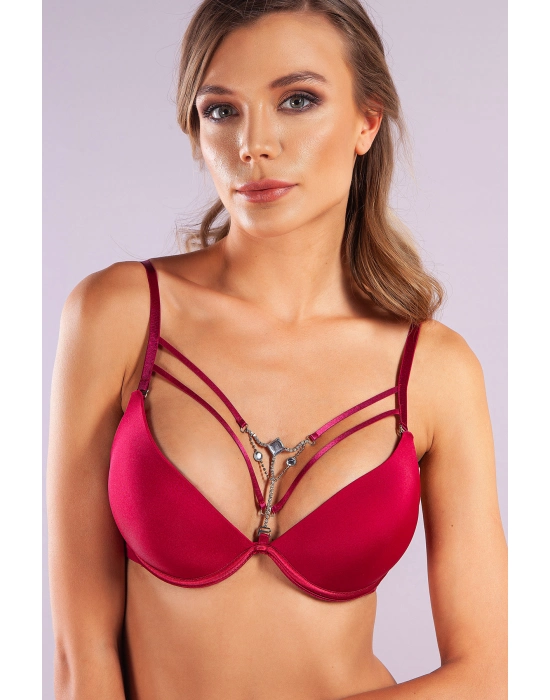 Gorbus Foam Cup Push Up Bra, Şarap Renk  Konforlu Ve Şık Sütyen