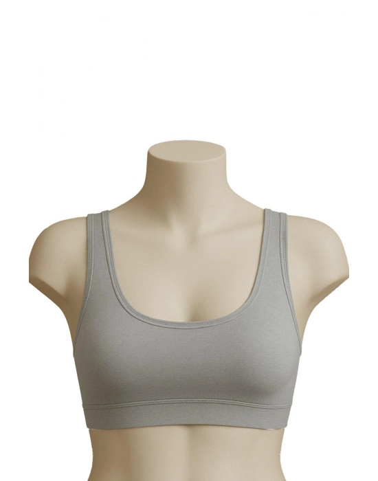 Gri Mı Emay 1816 6'lı Pedli Kalın Askılı Alıştırma Sütyeni