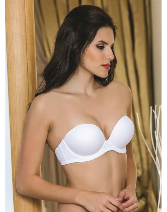 Günlük Kullanıma Uygun Destekli Straplez Sütyen Beyaz (brf1460)