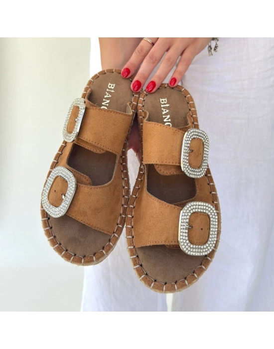 Hertas Vizon Nubuk Tokalı Terlik - Bamido