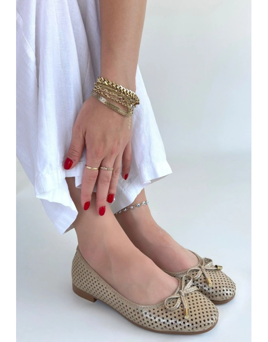 Icar Bej Cilt Babet Ayakkabı - Bamido