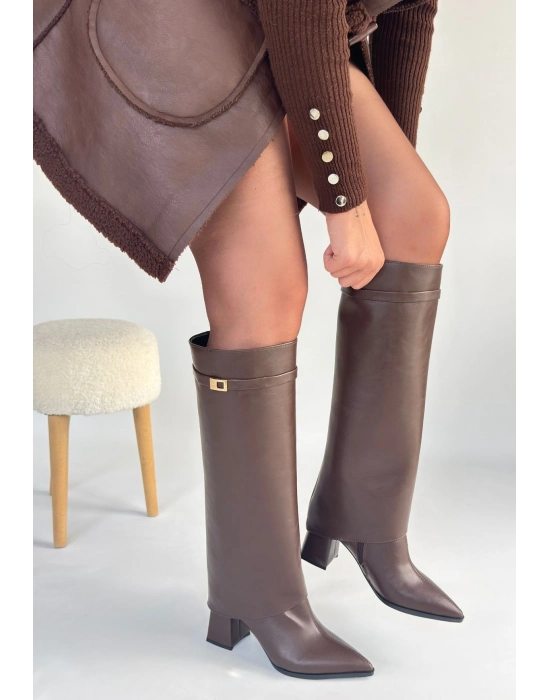 Jike Kahverengi Cilt Tak Çıkar Çizme - Bamido