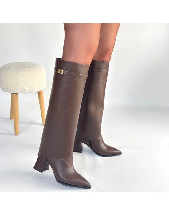 Jike Kahverengi Cilt Tak Çıkar Çizme - Bamido