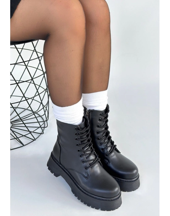 Jonni Siyah Cilt Bağcıklı Bot - Bamido