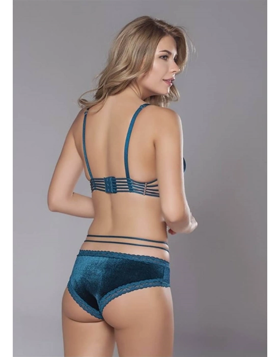 Kadın 284 Kadife Push Up Destekli Sütyen Takımı