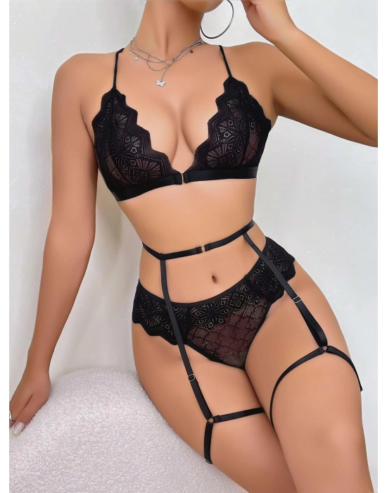 Kadın Siyah Fantezi Jartiyer 2148