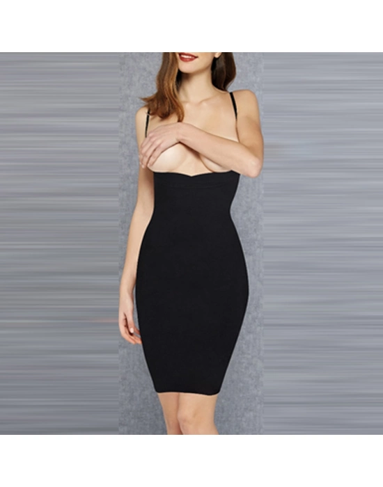 Kadın Siyah Uzun Elbise Korse 5901