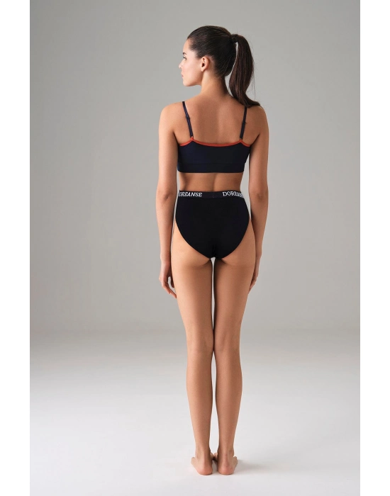 Kadın Siyah V Kesim Yüksek Bel Slip 7154