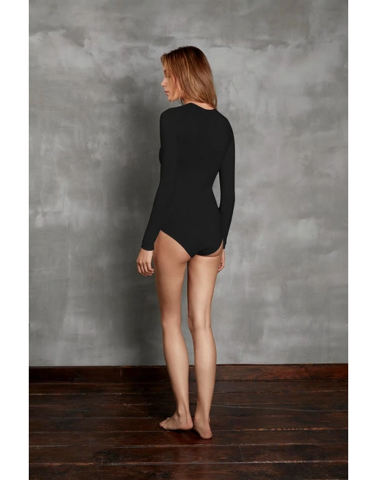 Kadın Uzun Kol %96 Viloft Termal Body Siyah 12453