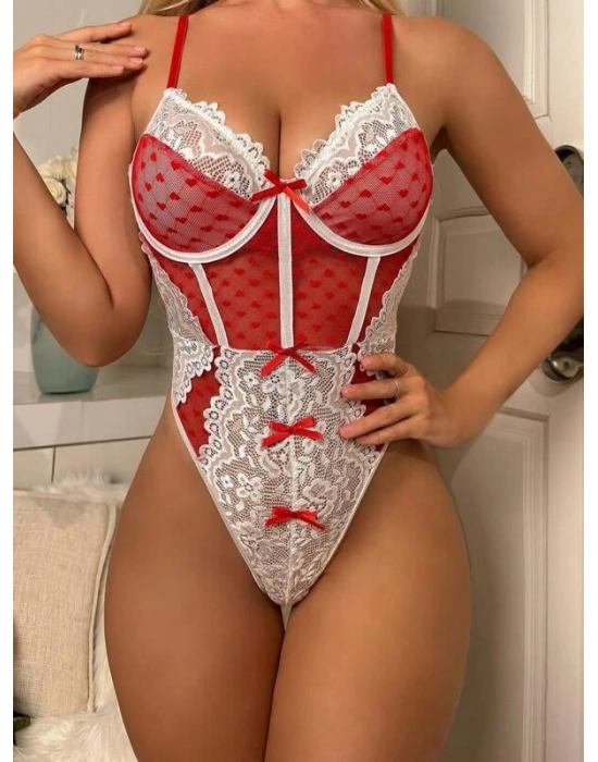 Kırmızı Fantezi Body Hemşire Kostümü