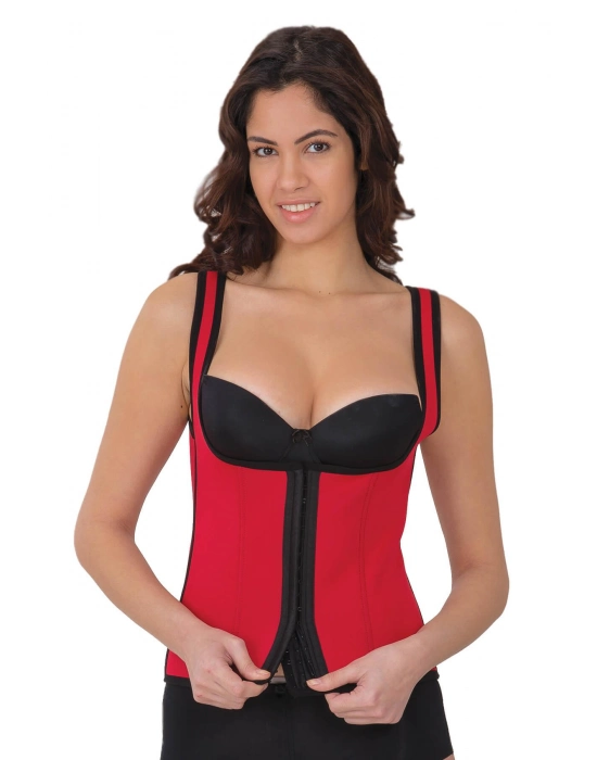 Kırmızı Mı 9173 Agraflı Göğsü Açık Atlet Korse