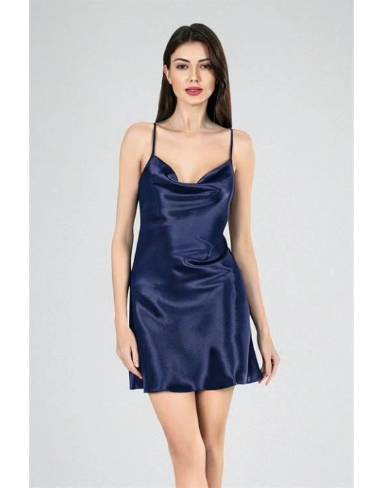 Kısa Gecelik Degaje  Lacivert 7740