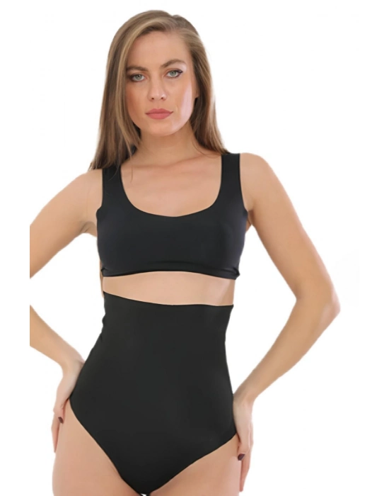 Lazer Kesim Yüksek Bel Slip Korse Kadın