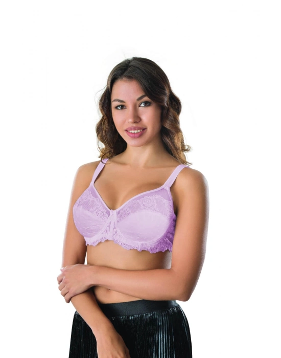 Lila Mı Emay 170 C Balenli Brode Toparlayıcı Sütyen
